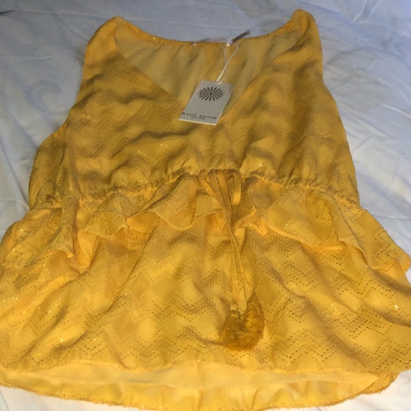 BRAND NEW Cute Yellow Ramy Brook Blouse - Picture 3 of 4